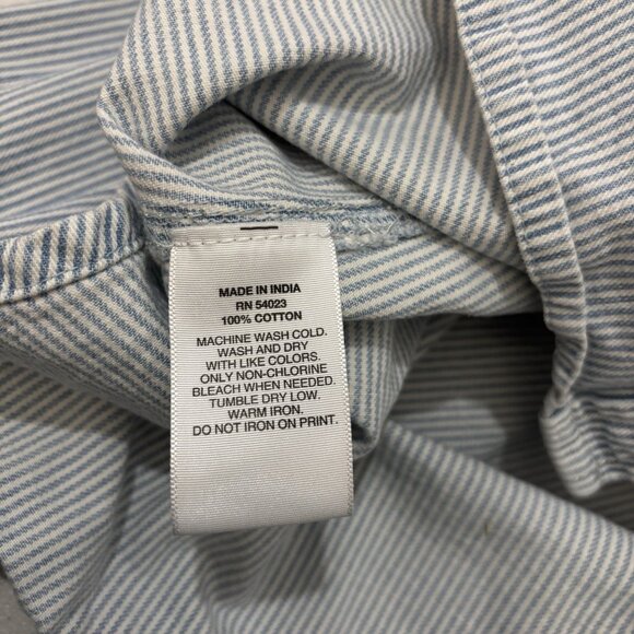 Gap 1969 Western Pin Stripe Denim Snap Button Shirt Lightwash Size XL - Picture 11 of 15